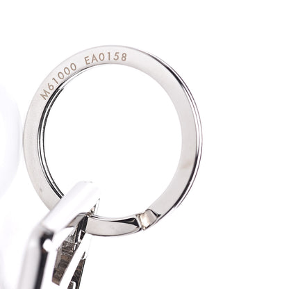 Louis Vuitton LV Logo Bag Charm Key Holder Silver 3 of 4