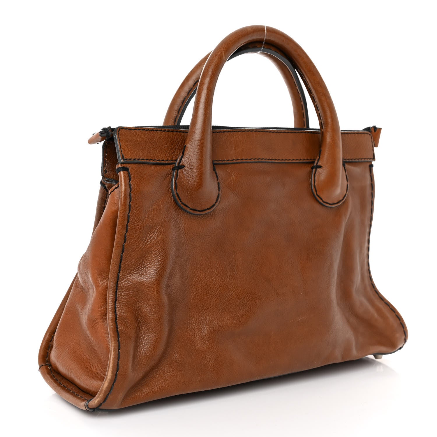Chloe Calfskin Edith Satchel Ecureil Brown 3 of 9