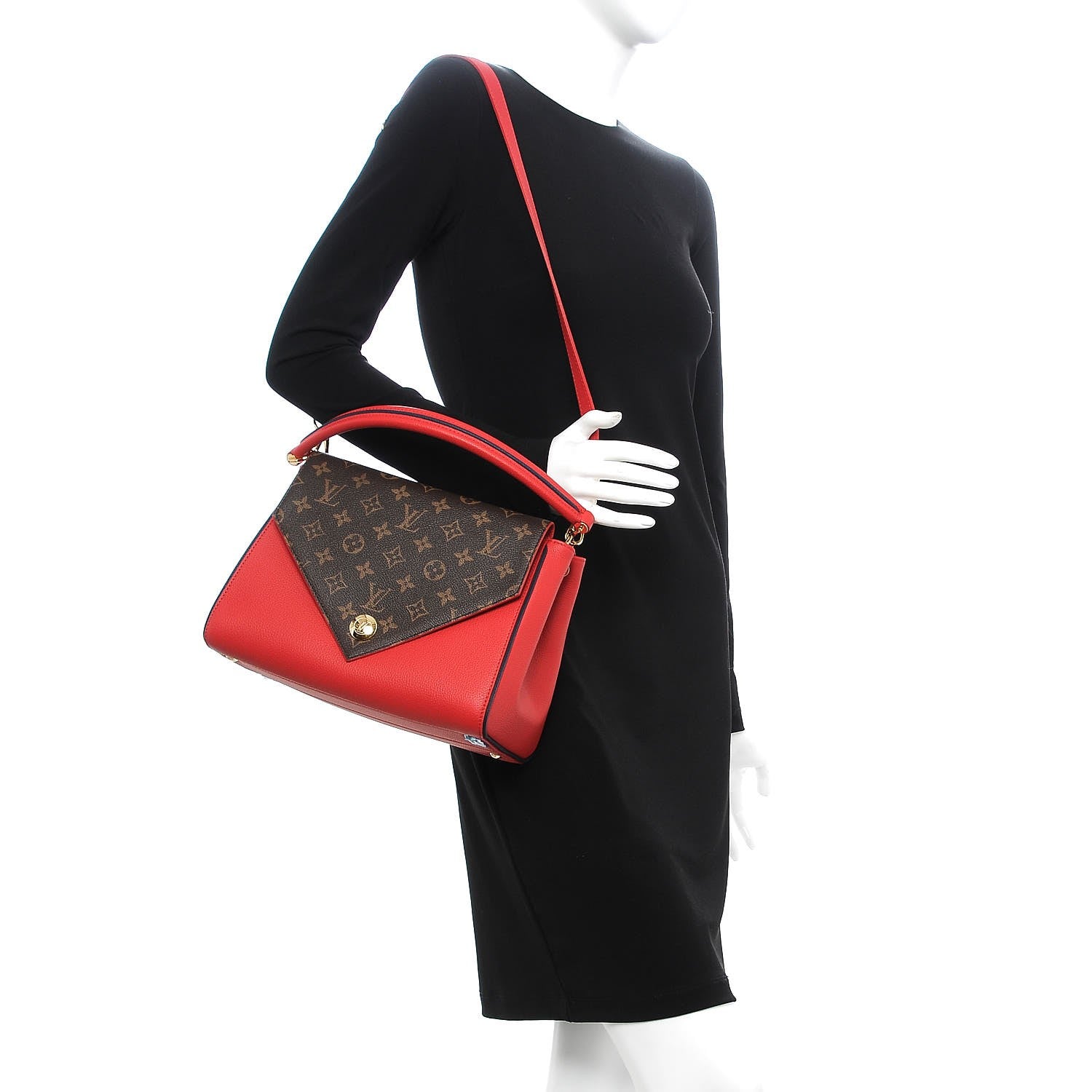Louis Vuitton Calfskin Monogram Double V Rubis 2 of 9