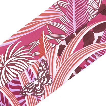 Hermes Silk Jaguar Quetzal Twilly Fuchsia Rose Bordeaux 3 of 4