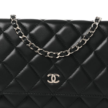 Chanel Lambskin Quilted Wallet On Chain WOC Black 15 of 22