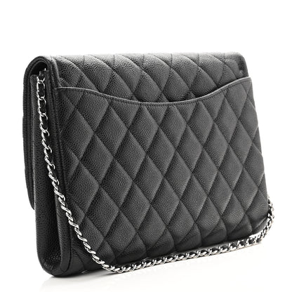 Chanel Caviar Quilted Clutch With Chain Flap Black 5 of 19