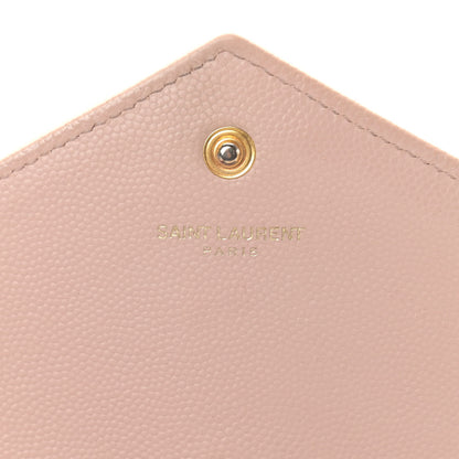 Saint Laurent Grain De Poudre Matelasse Chevron Monogram Chain Wallet Pale Pink 6 of 16