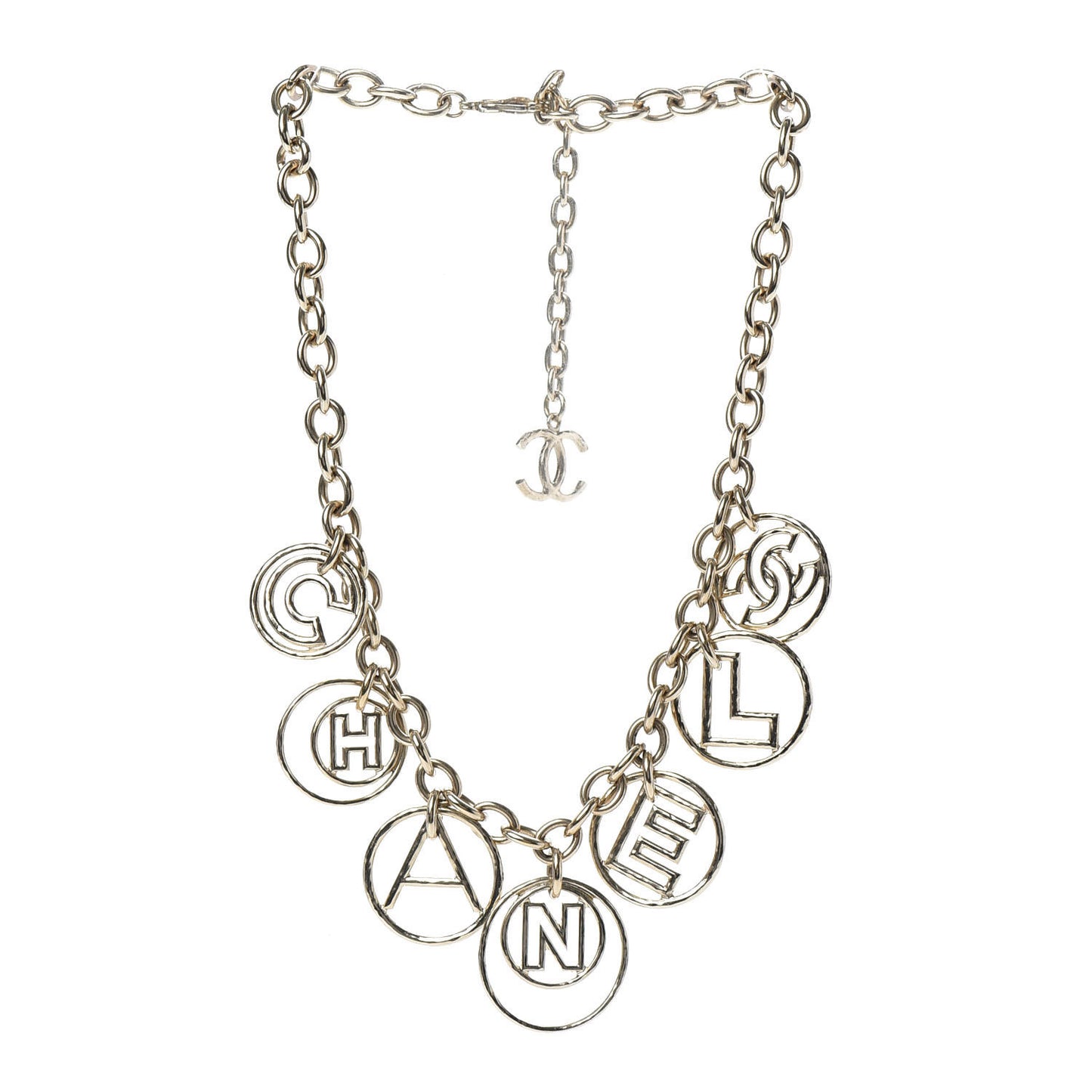 Metal Hoop Cuba Logo Necklace Gold