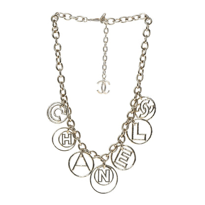Chanel Metal Hoop Cuba Logo Necklace Gold 3 of 4
