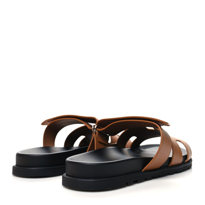 Hermes Calfskin Mens Chypre Sandals 43.5 Gold 4 of 9
