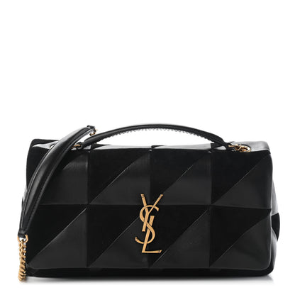 Saint Laurent Lambskin Suede Patchwork Monogram Medium Jamie Black 1 of 9