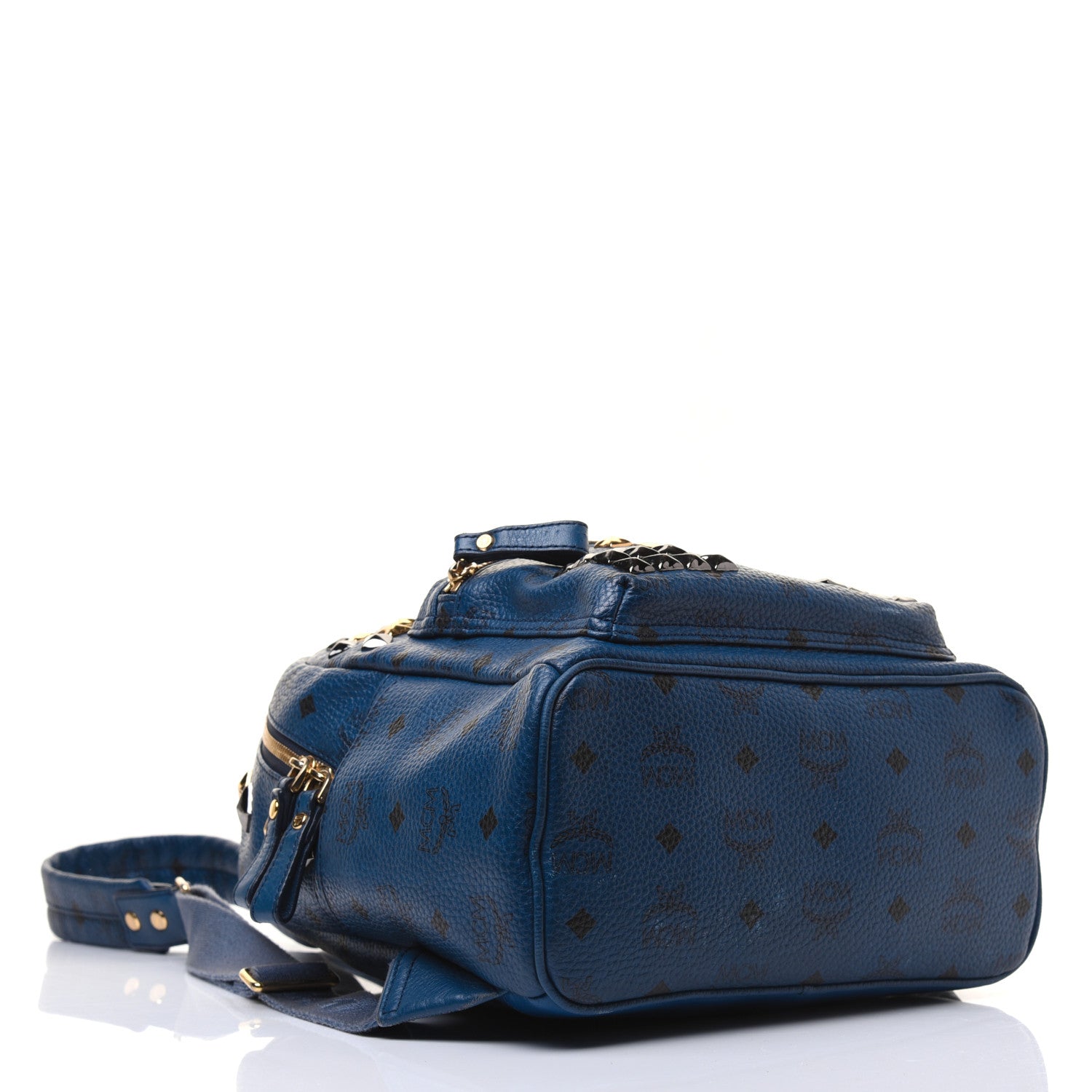 MCM Visetos Studded Small Stark M Backpack Blue 3 of 31