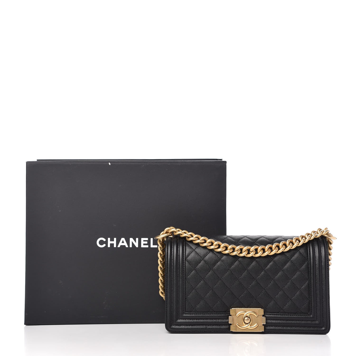 Chanel Caviar Quilted Medium Boy Flap Black 11 of 11