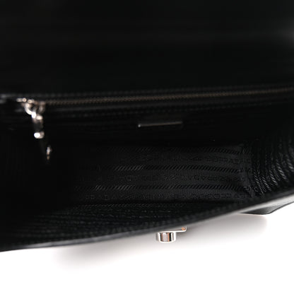 Prada Saffiano Pattina Crossbody Bag Black 4 of 8