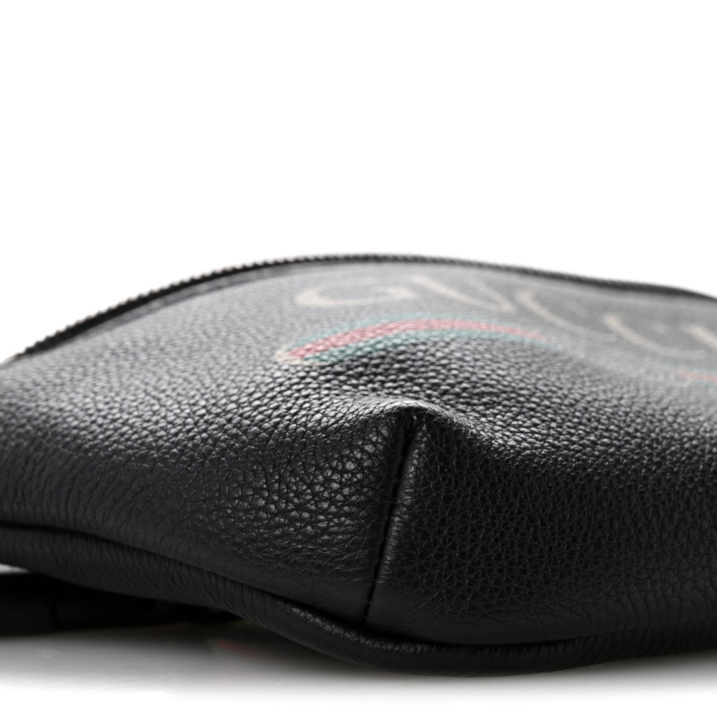 Grained Calfskin Small Logo Belt Bag Black