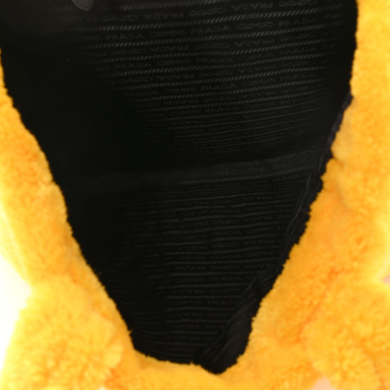 Prada Terry Cloth Tote Bag Giallo Black 5 of 9