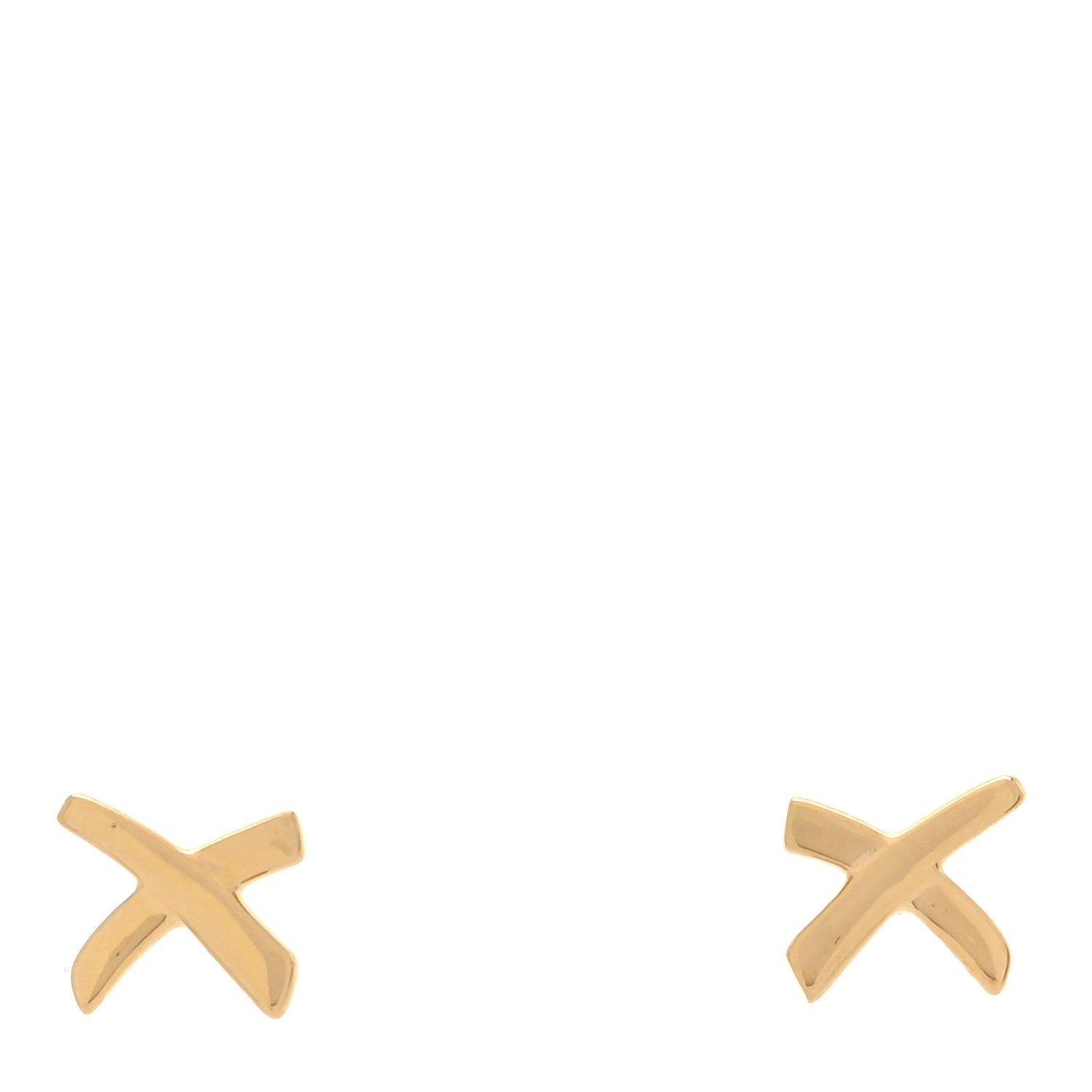 Tiffany 18K Yellow Gold Mini Paloma's Graffiti X Earrings 1 of 6