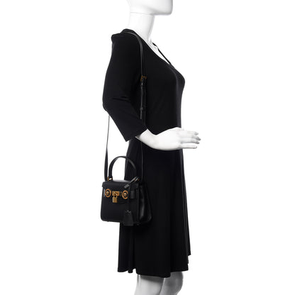Versace Calfskin Small Icon Handbag Black 2 of 9