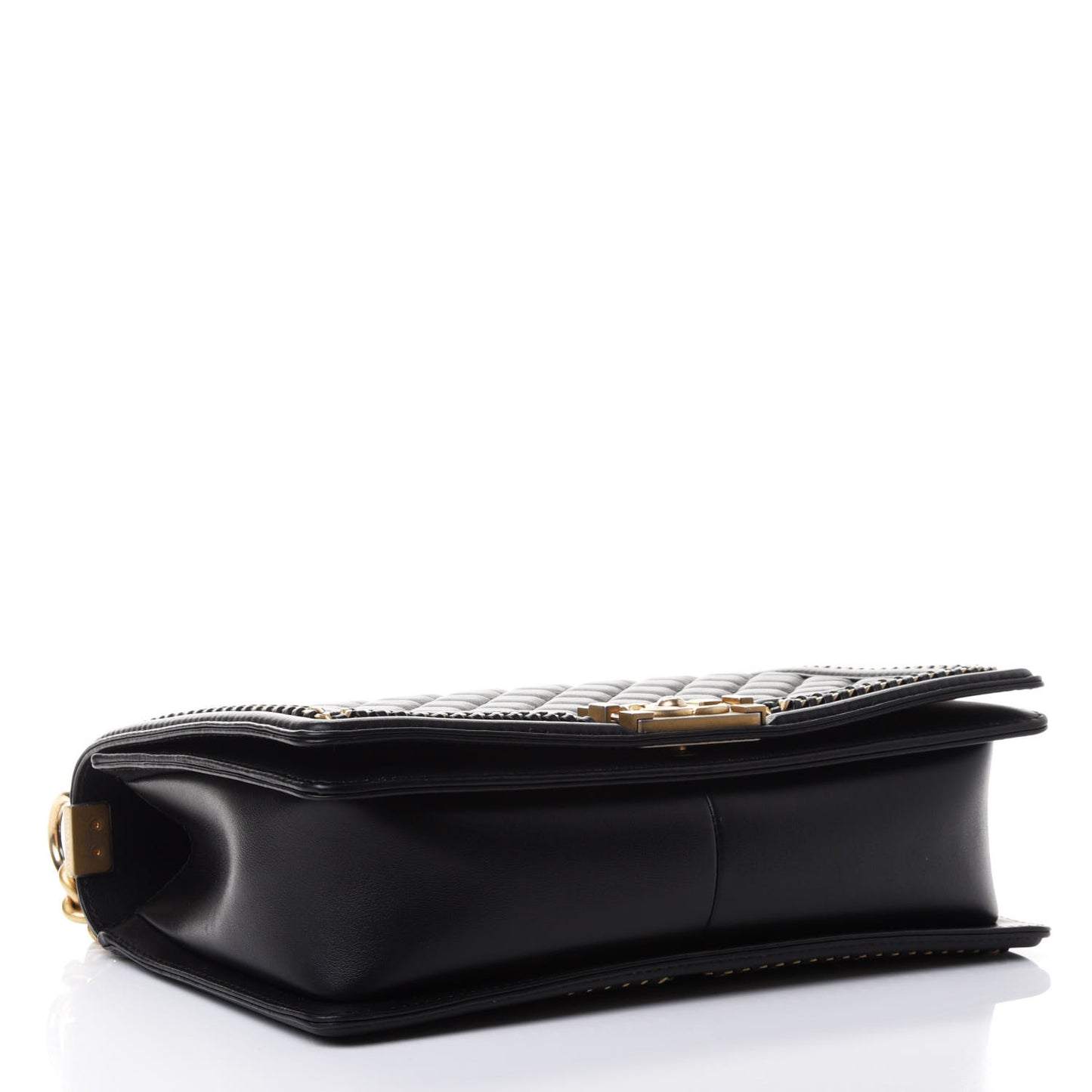 Calfskin Quilted New Medium Boy Top Handle Flap Black
