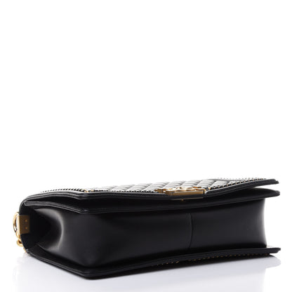 Chanel Calfskin Quilted New Medium Boy Top Handle Flap Black 3 of 4