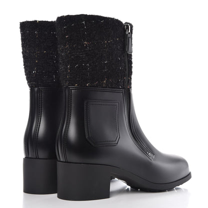 Chanel PVC Tweed High Boots 41 Black 4 of 9
