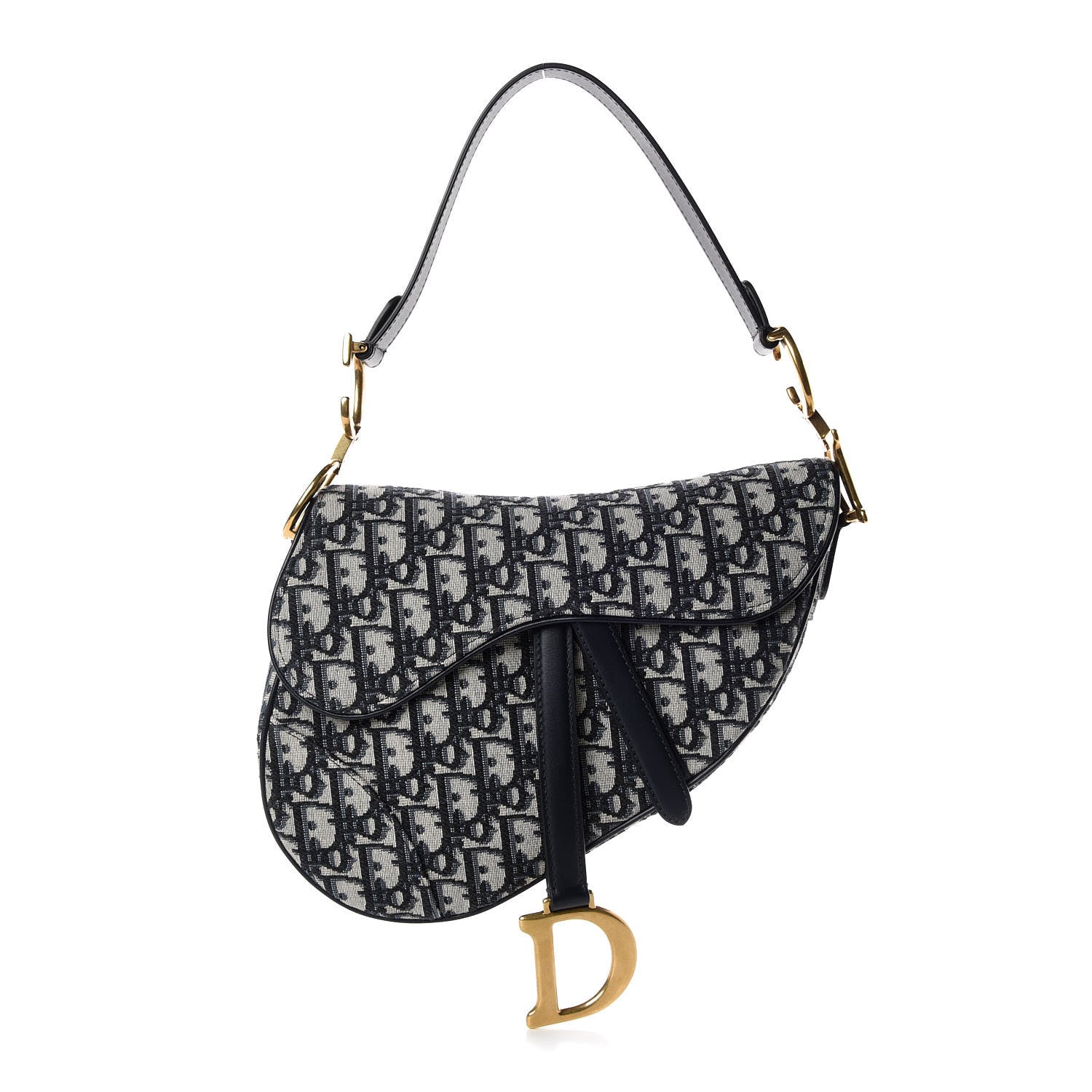Christian Dior Oblique Saddle Bag Blue 1 of 7