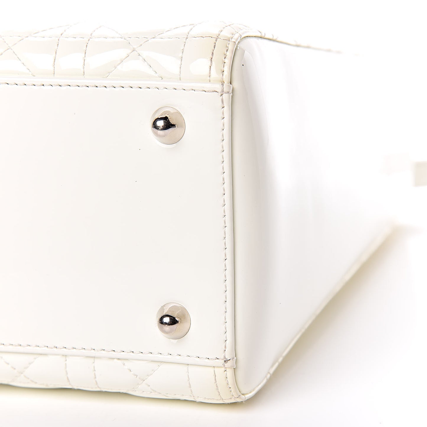 Patent Cannage Large Lady Dior White