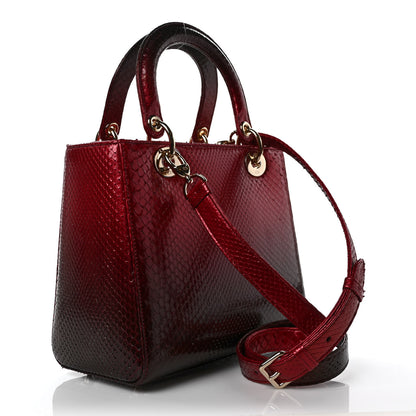 Christian Dior Snakeskin Medium Lady Dior Red 3 of 8