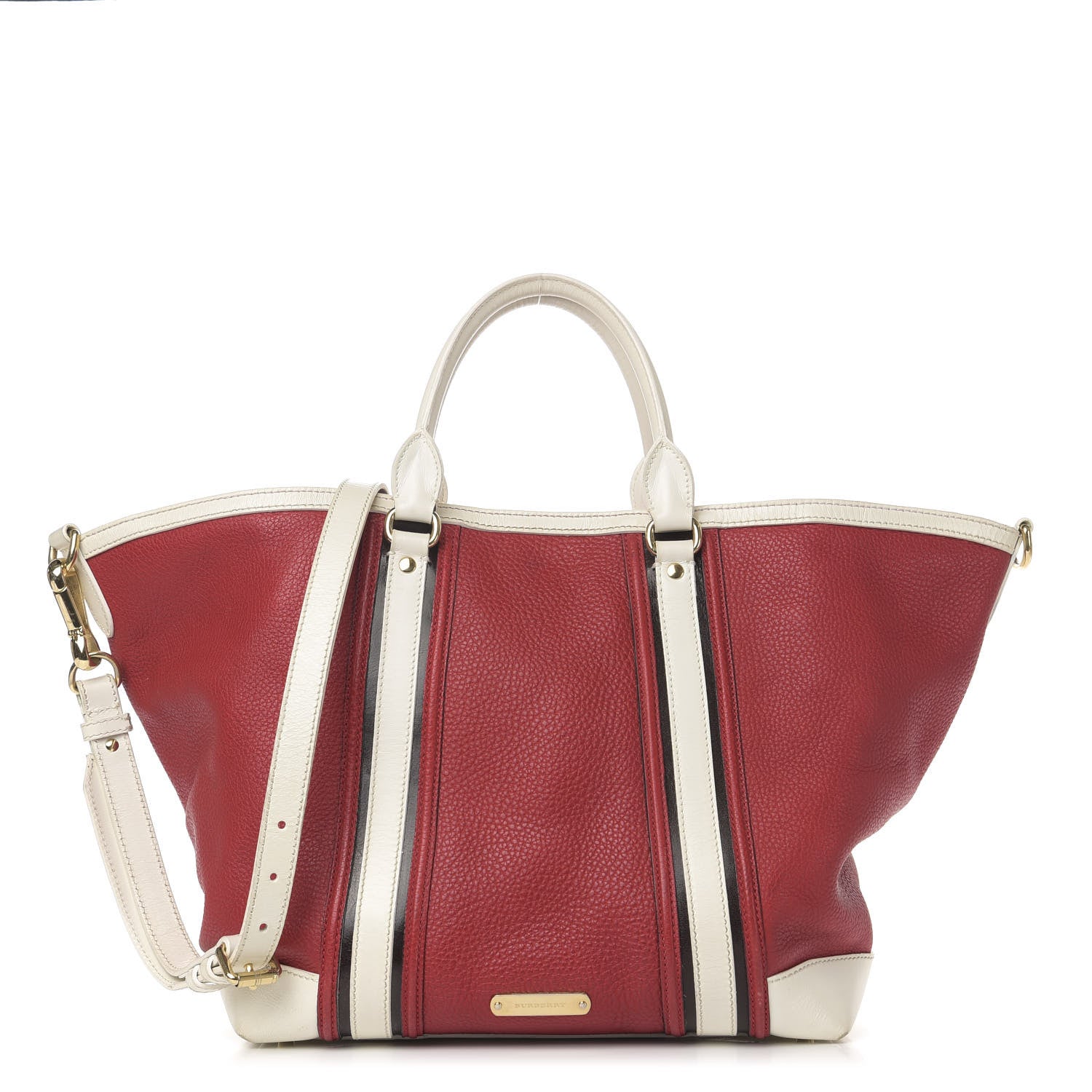 Burberry Grainy Calfskin Tote Red 1 of 17