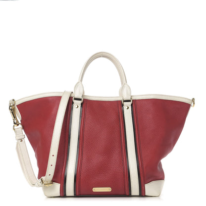 Burberry Grainy Calfskin Tote Red 1 of 17