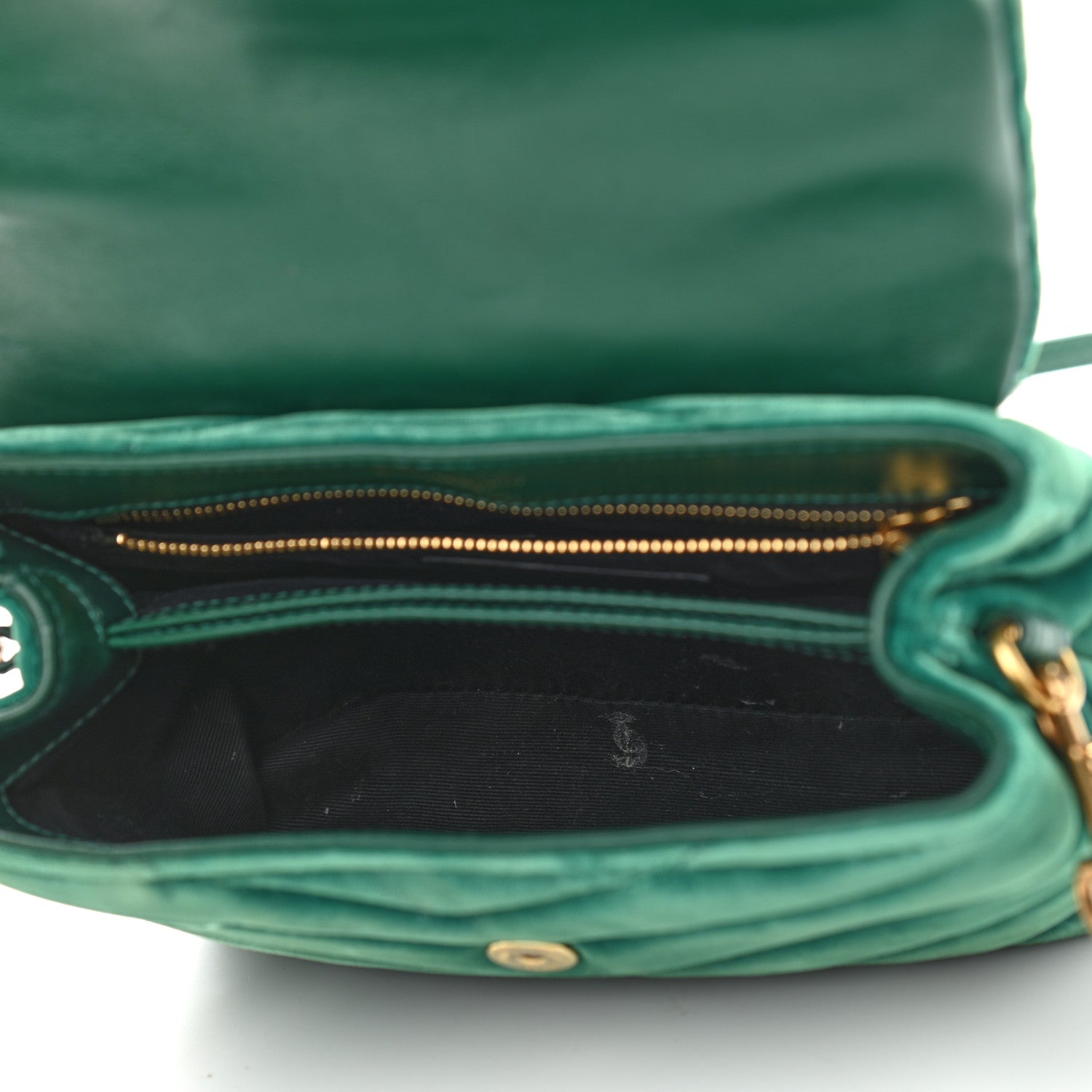 Saint Laurent Velvet Y Quilted Monogram Toy Loulou Chain Satchel Green 5 of 13