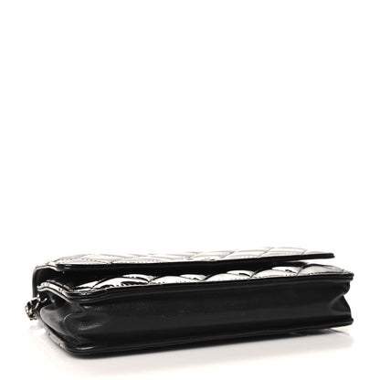Chanel Patent Quilted Wallet On Chain WOC Black 4 of 12