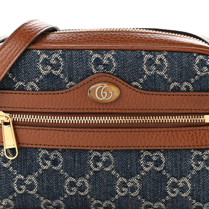 Gucci New Denim GG Monogram Dollar Calfskin Mini Ophidia Shoulder Bag Blue Tea Cuir Epilog 8 of 9
