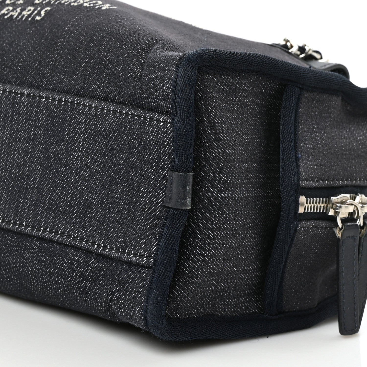 Chanel Denim Deauville Bowling Bag Dark Blue 7 of 8