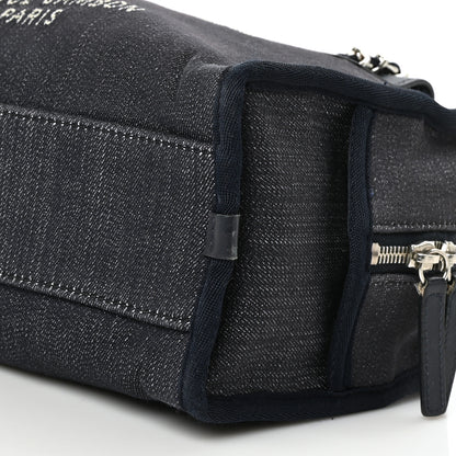 Chanel Denim Deauville Bowling Bag Dark Blue 7 of 8