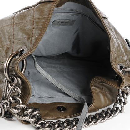 Chanel Calfskin Coco Pleats Hobo Taupe 5 of 7