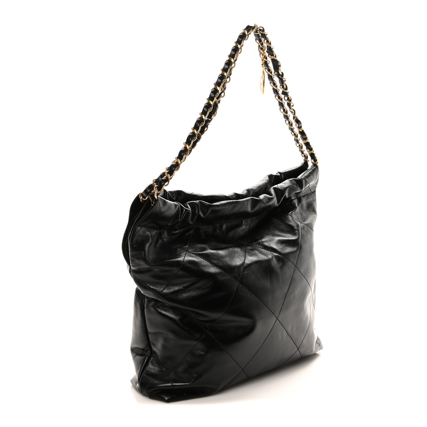 Chanel Shiny Calfskin Quilted Small Chanel 22 Black 4 of 12