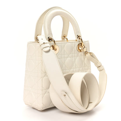 Christian Dior Lambskin Cannage Small Lady Dior White 3 of 10