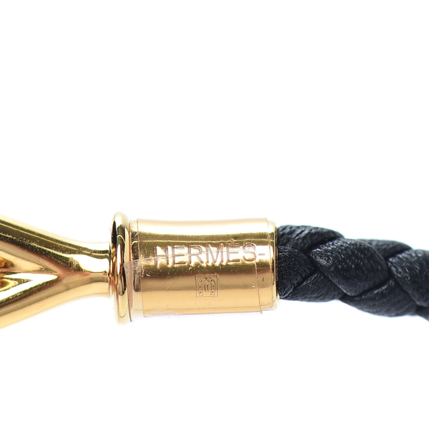 Woven Leather Jumbo Hook Choker Necklace Black