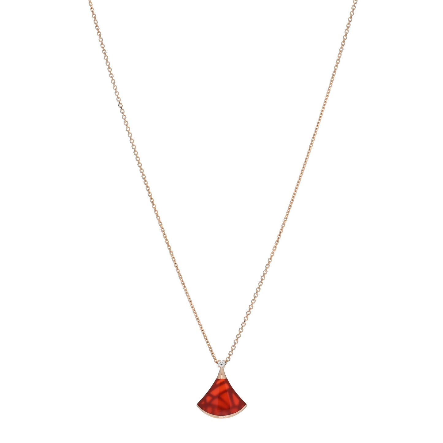18K Rose Gold Diamond Carnelian Divas' Dream Pendant Necklace