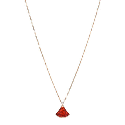 Bulgari 18K Rose Gold Diamond Carnelian Divas' Dream Pendant Necklace 1 of 4