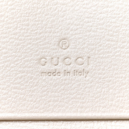 Gucci GG Supreme Monogram Azalea Calfskin Horsebit 1955 Card Case Wallet Beige Ebony Mystic White 6 of 8