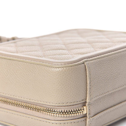 Chanel Caviar Quilted Small CC Filigree Vanity Case Light Beige 10 of 15