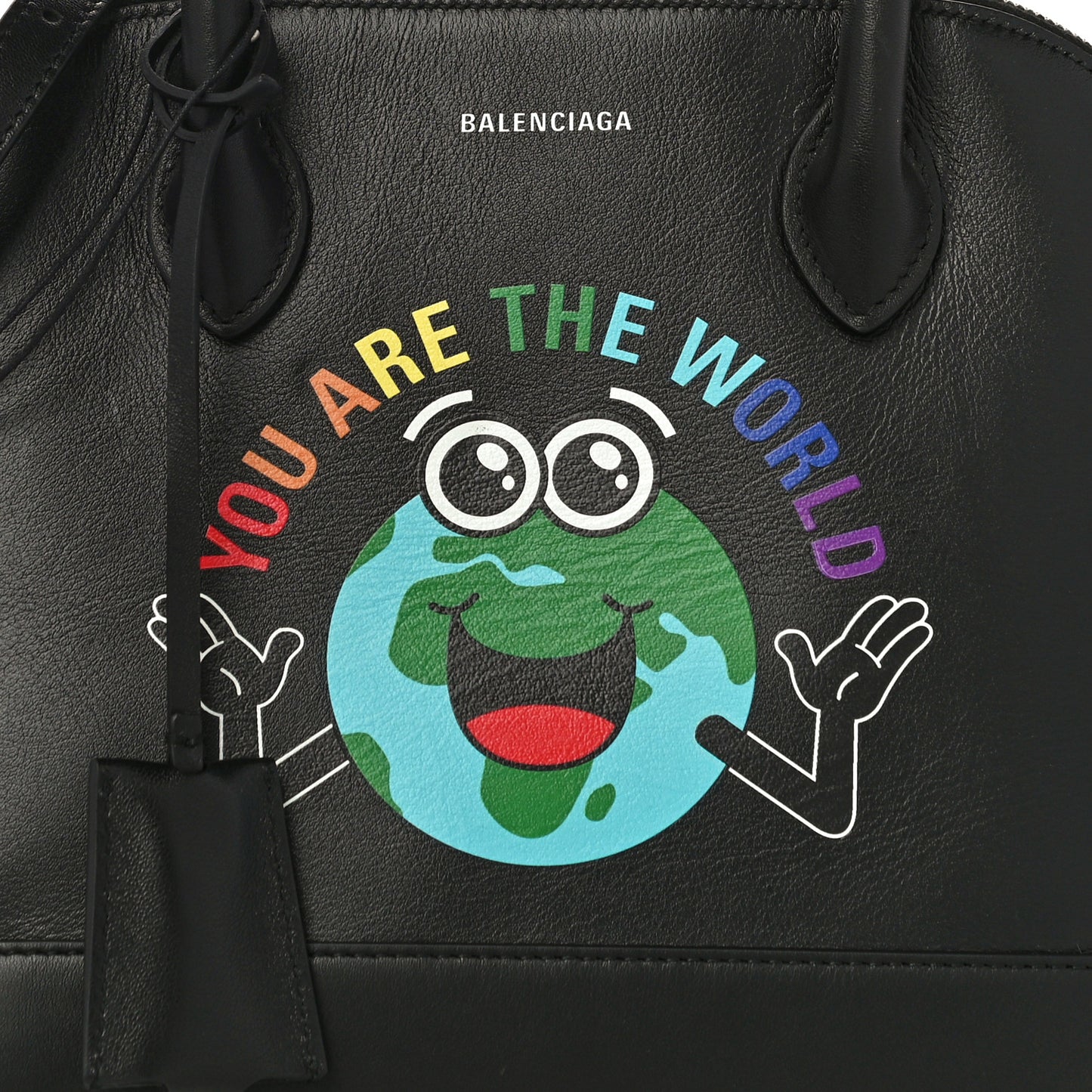 Calfskin You Are The World S Ville Top Handle Bag Black Multicolor