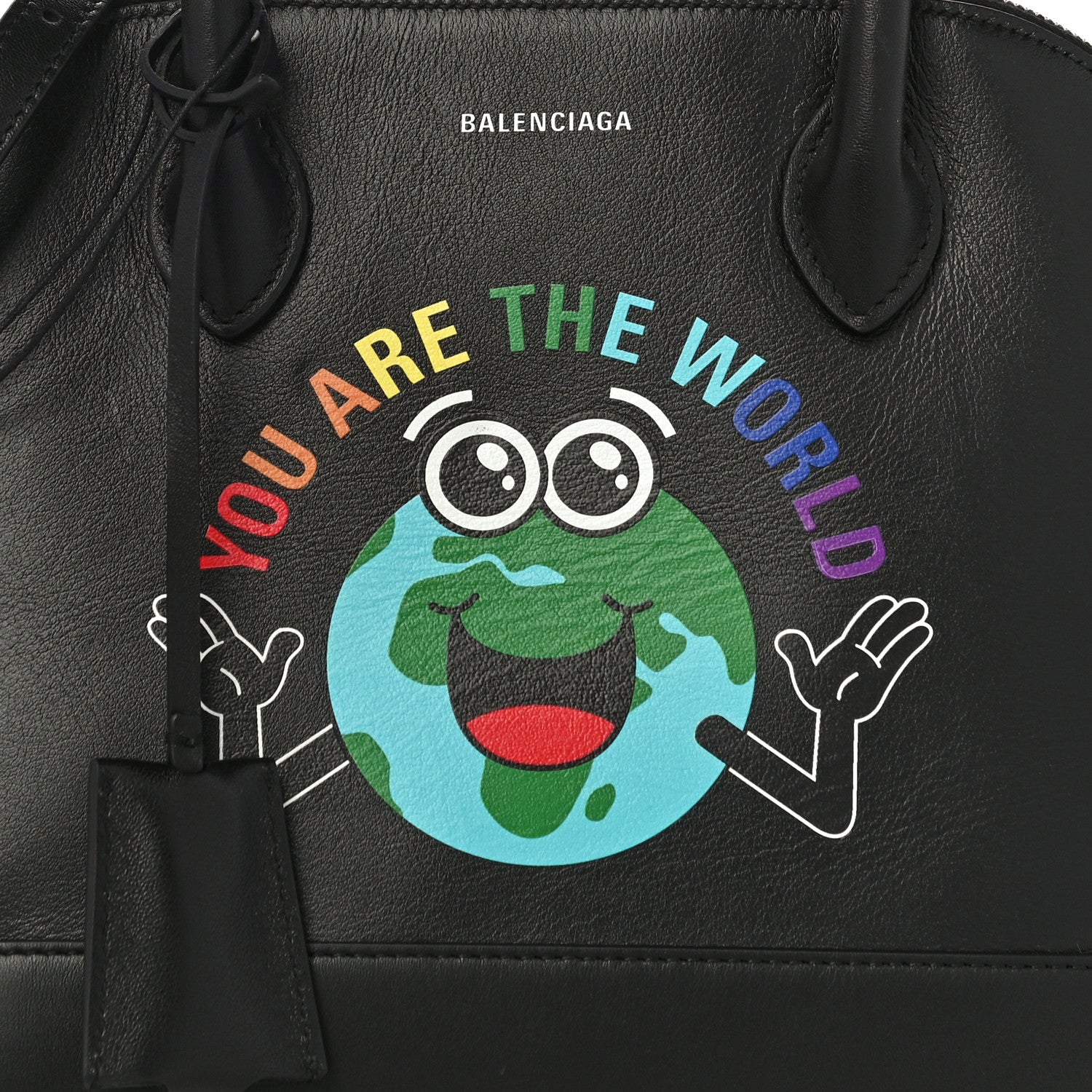 Balenciaga Calfskin You Are The World S Ville Top Handle Bag Black Multicolor 7 of 9