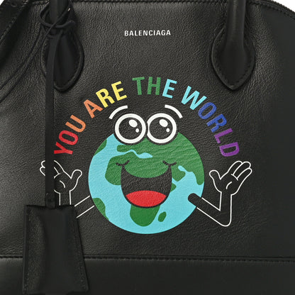 Balenciaga Calfskin You Are The World S Ville Top Handle Bag Black Multicolor 7 of 9