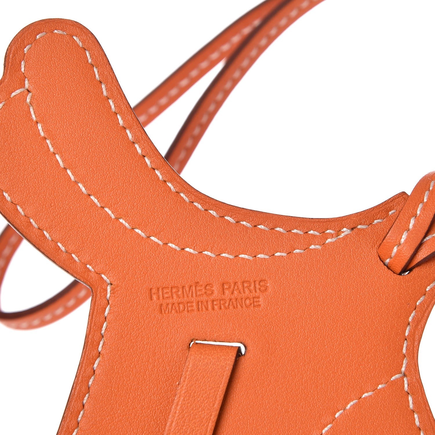 Hermes Swift Paddock Selle Horse Saddle Bag Charm Orange 3 of 4