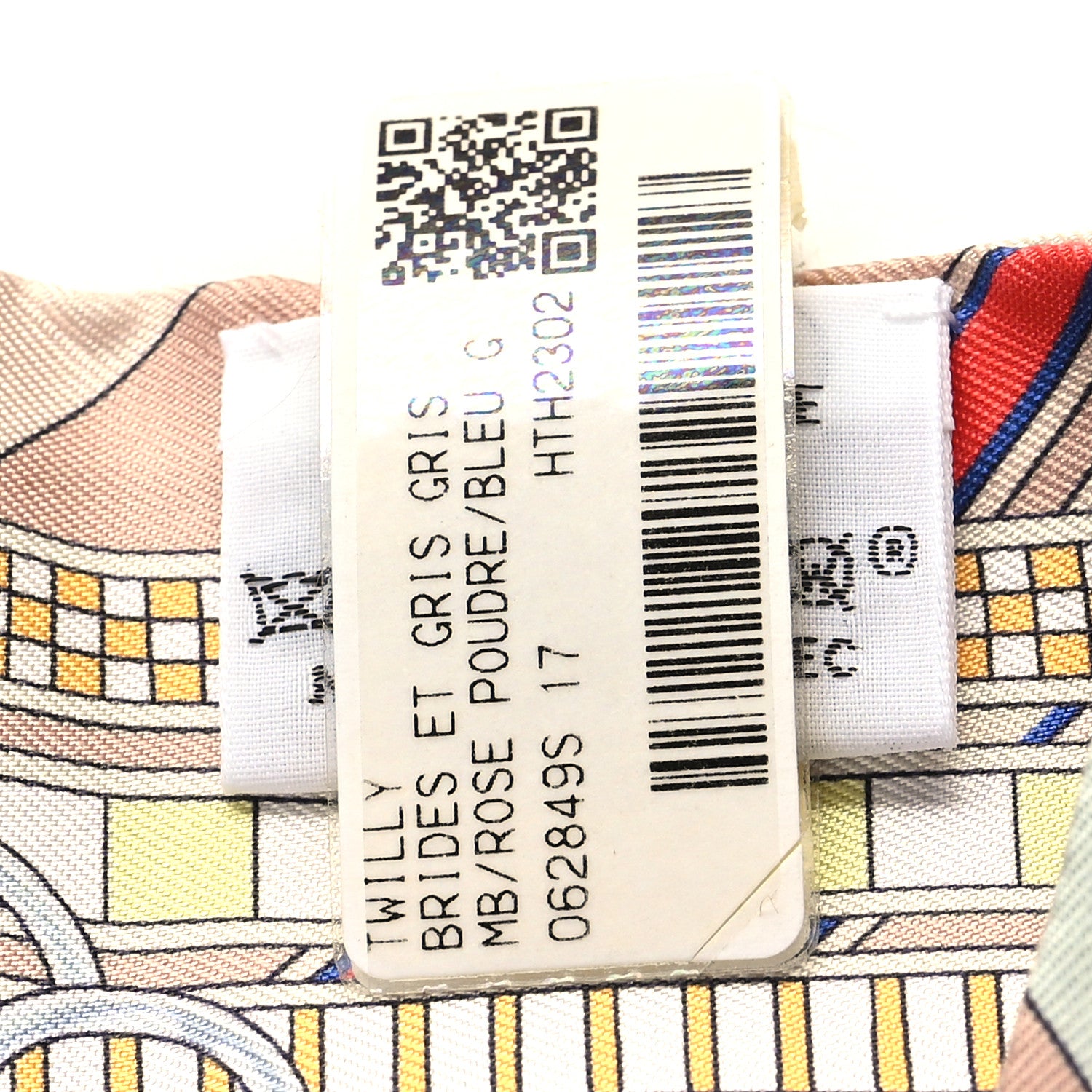 Hermes Silk Brides et Gris Twilly Rose Poudre Bleu Gris 3 of 4