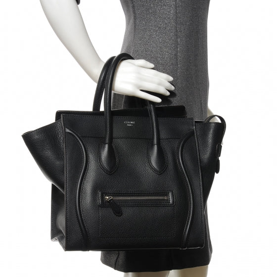Celine Drummed Mini Luggage Black 2 of 8