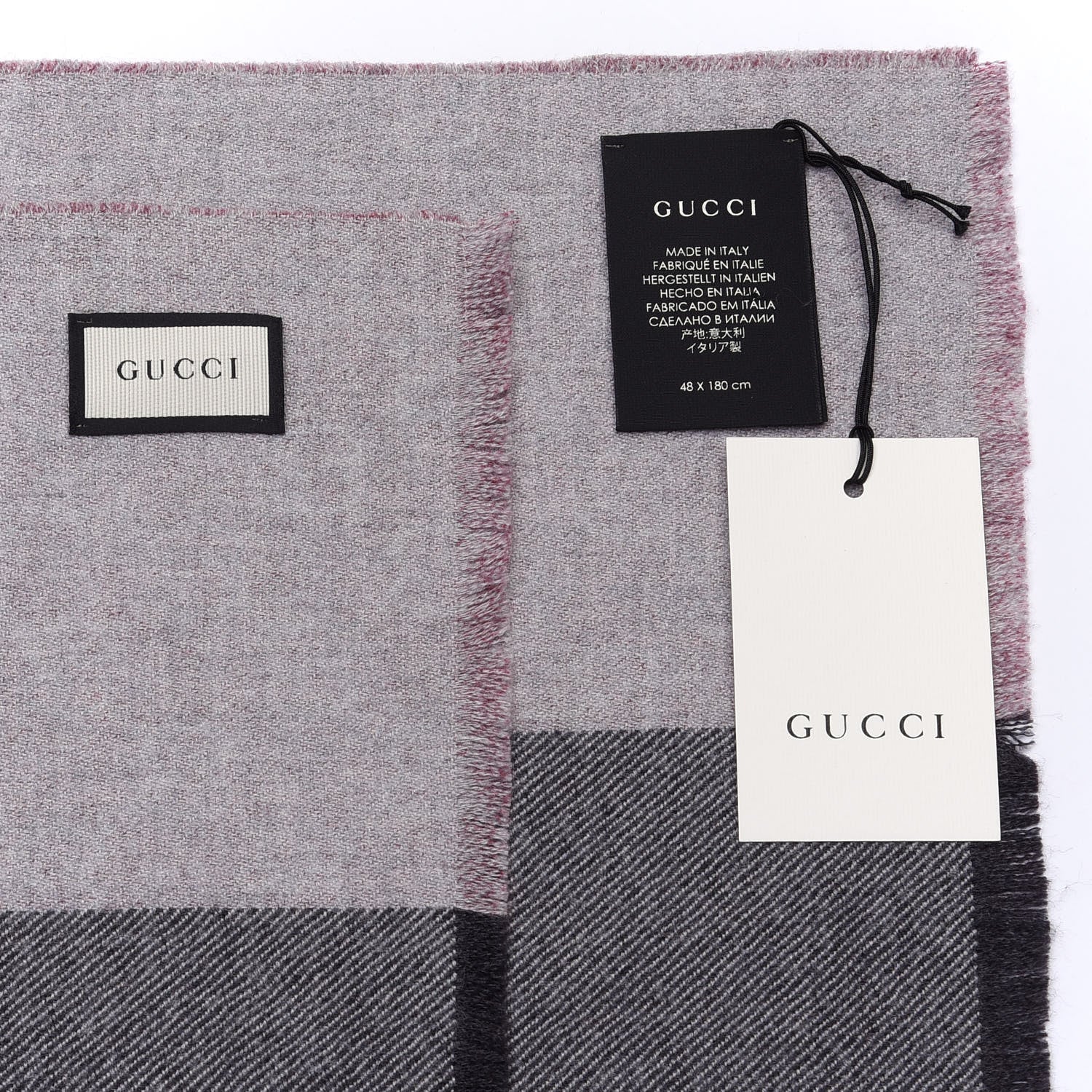 Gucci Wool GG Monogram Newov Scarf Lacquer Beige 4 of 4