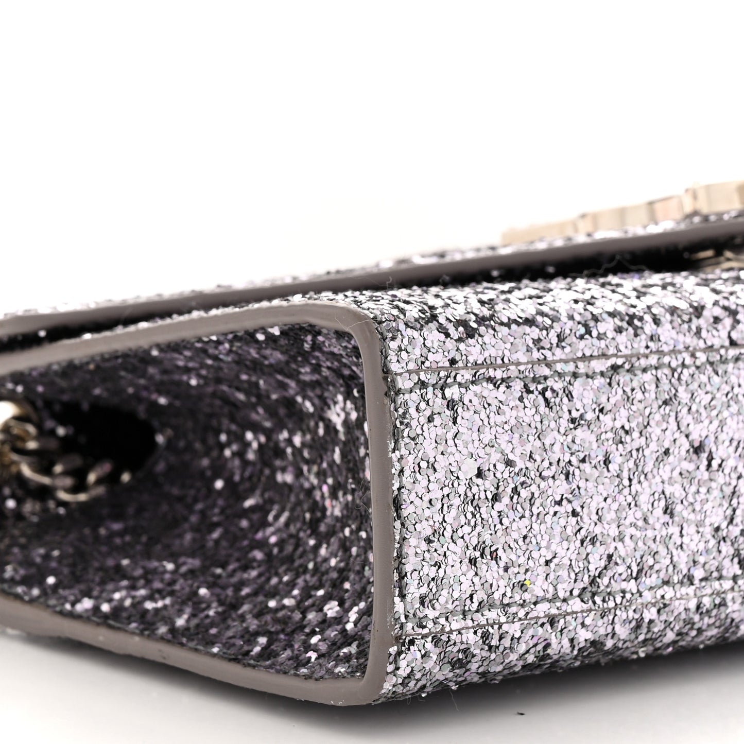 Glitter Monogram Galactica Satchel Silver