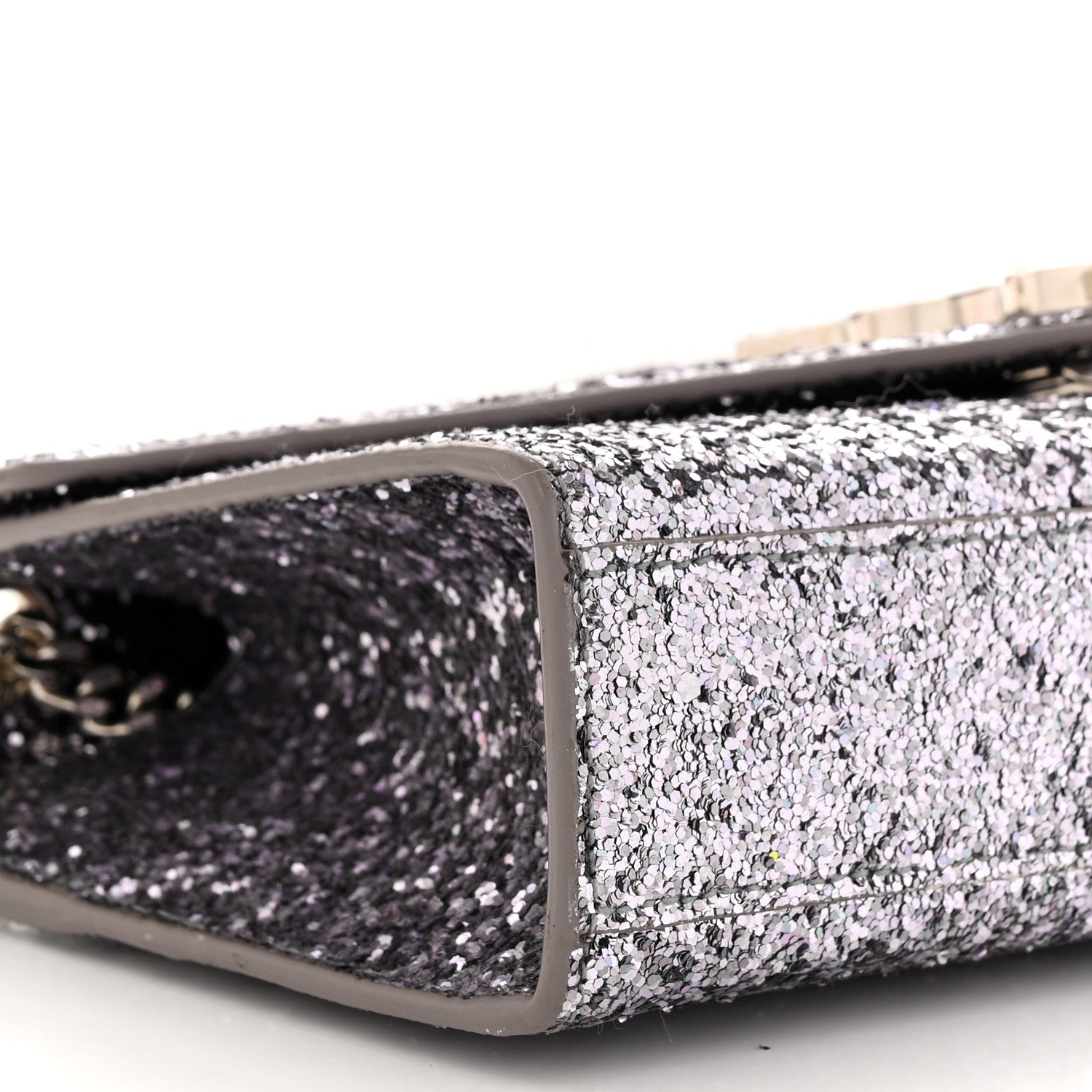 Saint Laurent Glitter Monogram Galactica Satchel Silver 8 of 10