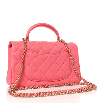 Chanel Caviar Quilted Mini Top Handle Rectangular Flap Pink 3 of 11