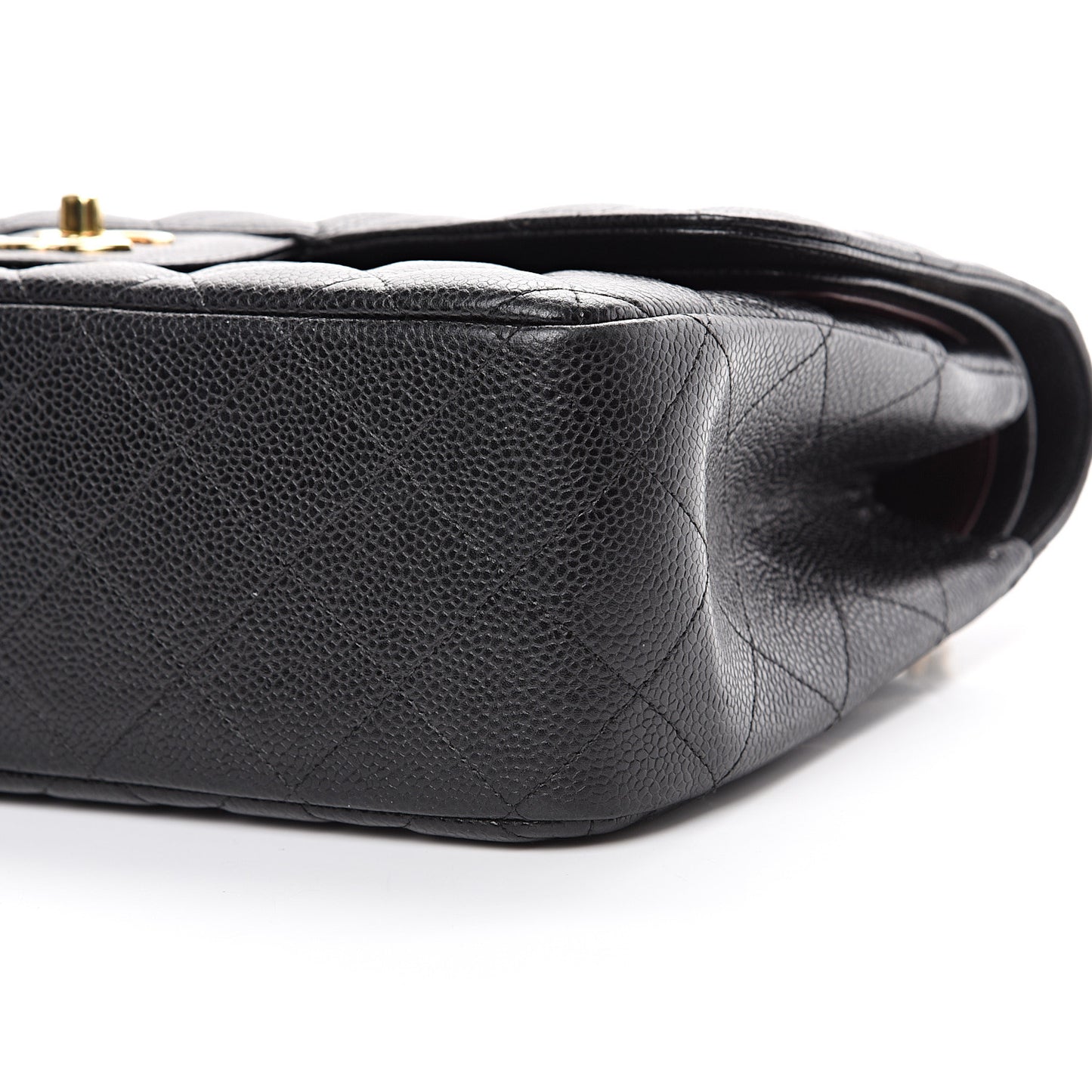 Caviar Quilted Jumbo Double Flap Black